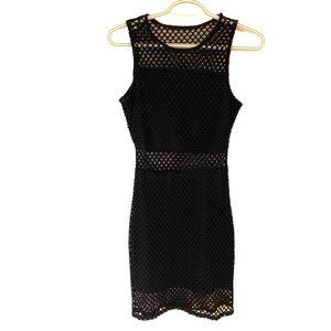 Castro Black Mesh Sleeveless Mini Dress Size S